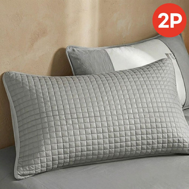 올유마인 간편교체 얼룩방지 누빔 방수 베개커버 2p