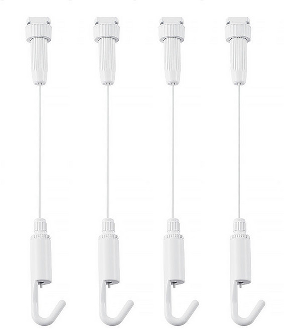 무타공 와이어 액자레일 천장 액자걸이, 화이트 중, 4개