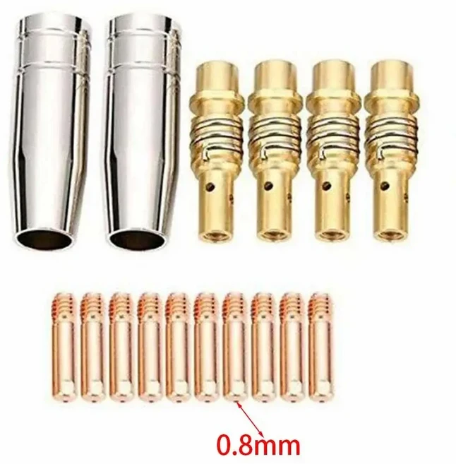 MIG 용접 접촉 팁 소모품 16개 MIG 용접 MB15 15AK 접촉 팁 0.8/1.0/1.2mm 리론 리랜드 자식 미텍 치리용, 03 0.8mm