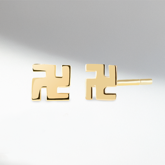 엘렌쥬얼리 14K 불교 만자 금 귀걸이