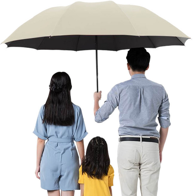 깔끔더하기 골프우산 3단 수동 접이식 파라솔 우양산, 아이보리, 1개