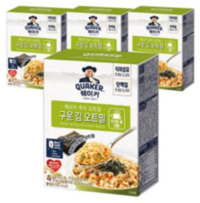 퀘이커 즉석 구운 김 오트밀 200g, 12개