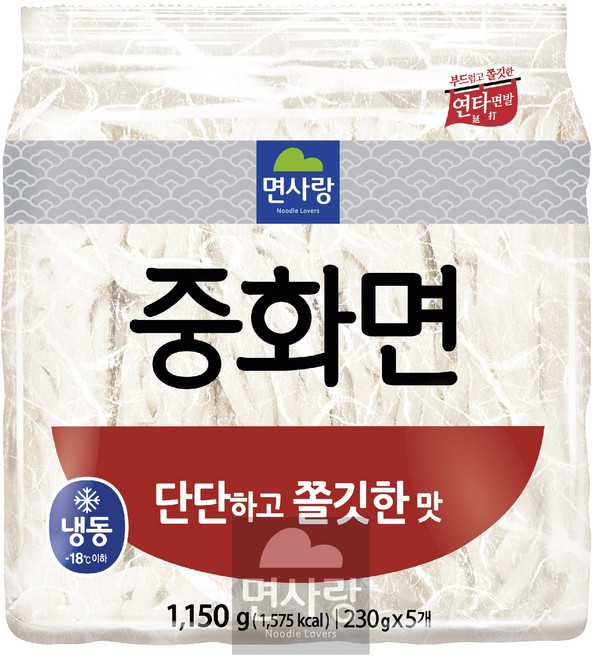 냉동 중화면 5개 1.15kg (230g x 5) 부드럽고 쫄깃한 연타면발