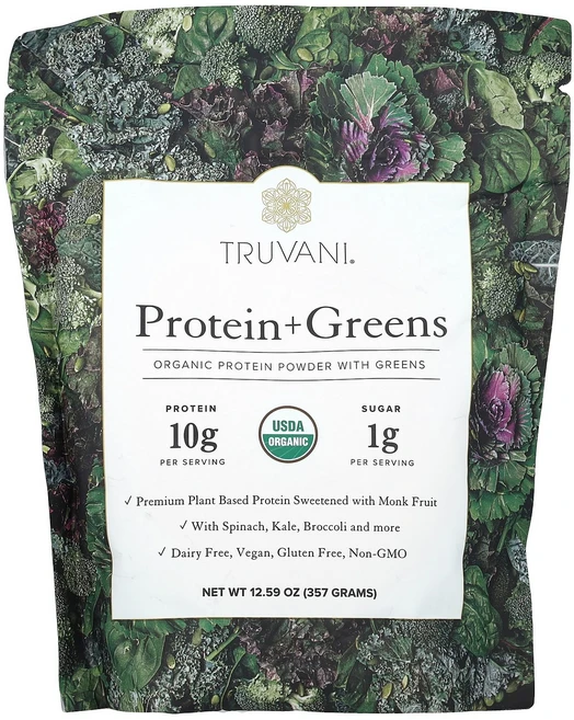 Truvani 단백질 녹색 채소 357g(12.59oz), Truvani, 단백질 + 녹색 채소, 357g(12. - 쿠팡