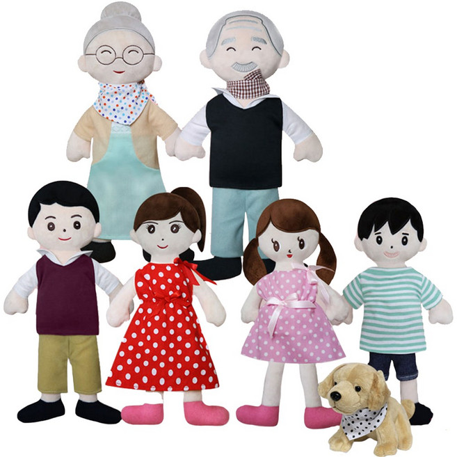 KC인증 가족 인형 7종 강아지 포함 유치원 어린이집 역할놀이, 1개