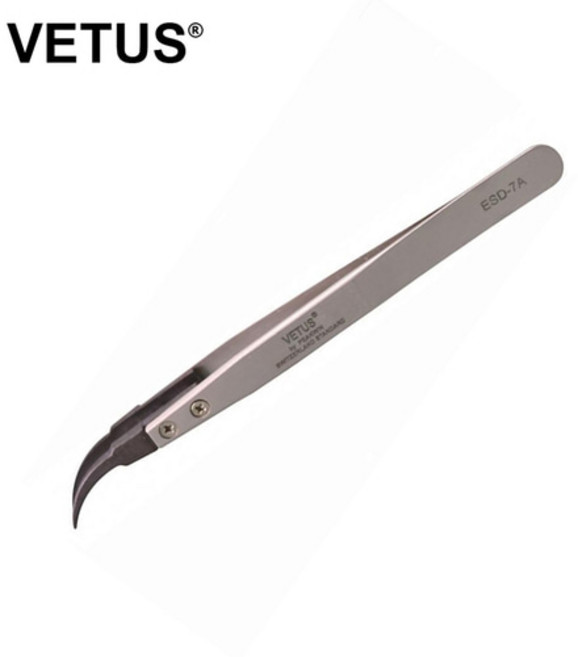 VETUS 팁교환용핀셋 ESD-7A 베투스 정전기방지 ESD핀셋 ESD7A, 1개