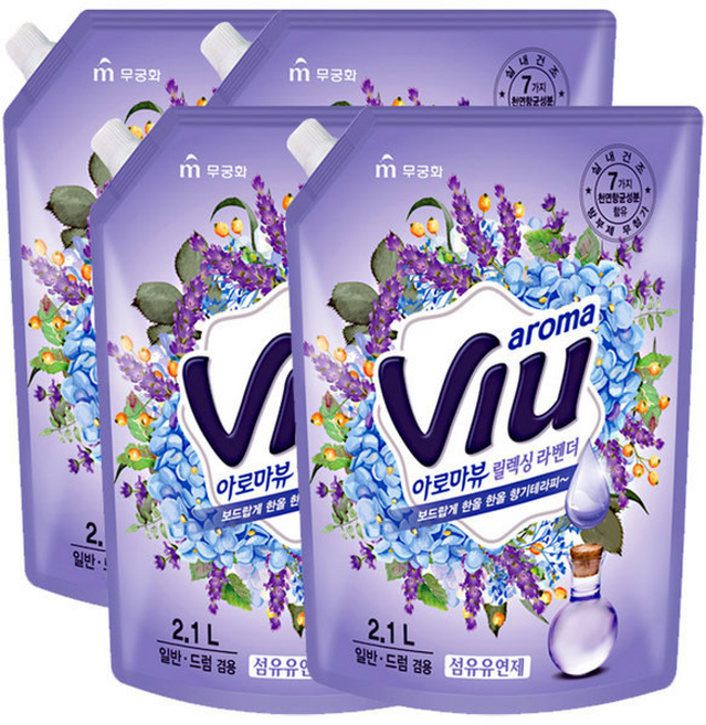 무궁화 아로마뷰 섬유유연제 릴렉싱라벤더 2.1L 6 jh유통
