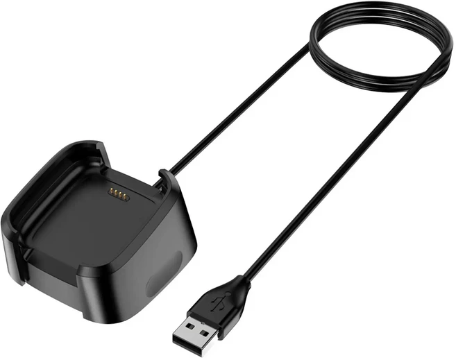 Fitbit Versa 2용 스마트 워치 충전기 USB 고속 충전 케이블 랙 충전 베이스 Fitbit Versa2용 스마트 충전, 01 Black-(USB-A)