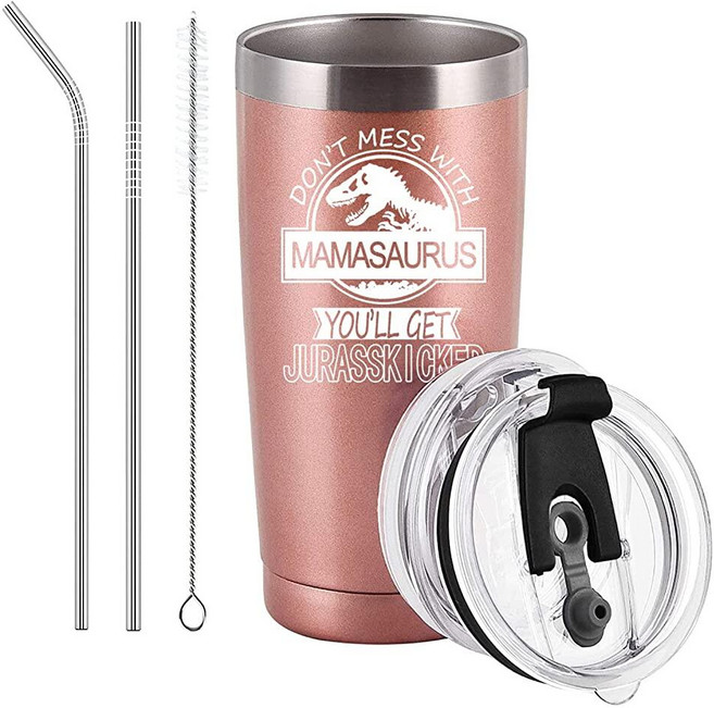 Mamasaurus 텀블러 Don't Mamasaurus와 Mamasaurus You Get Jurasskicked 여행 텀블러 생일 어머니의 날 선물 딸 아들이 주는, Mamasaurus 텀블러, Don't Mamasaur