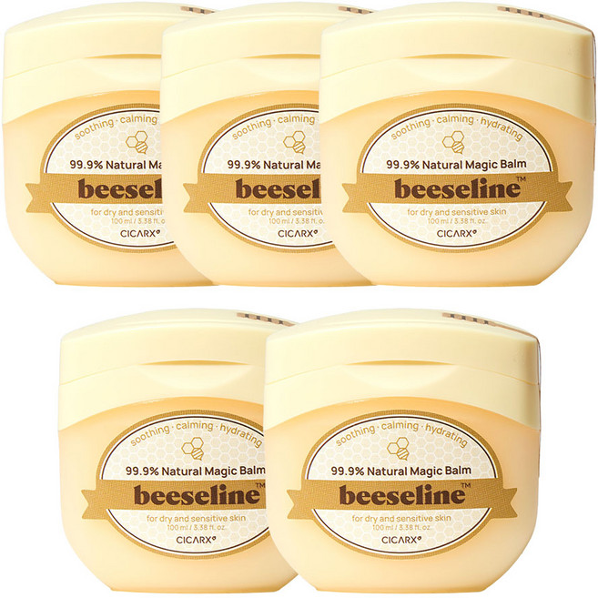 시카알엑스 꿀 바세린 비세린 내추럴 매직 밤 2X 천연 바세린, 5개, 100ml