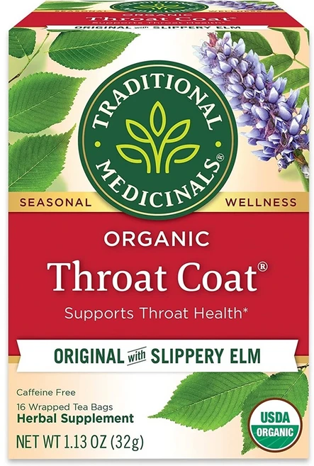 트레디셔널메디시널스 쓰로트 코트 허벌 티 Traditional Medicinals Organic Throat Coat Seasonal Tea, 2g, 1개, 1개, 16개입 - 쿠팡