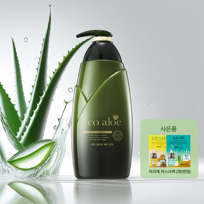 에코 알로에 헤어 샴푸 760ml 지루성 민감성 가려운 두피케어 저자극 샴푸, 1개