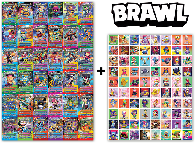 중복없는 152장 세트 반짝이카드36장 일반카드36장 스티커80장 브롤스타즈 게임 카드 최신 시즌 한글판, 1개