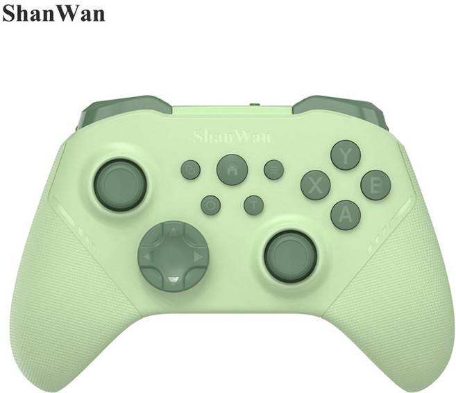 ShanWan 經典Xbox佈局 藍芽無線遊戲手柄 三模連線 六軸陀螺儀 霍爾搖桿, Q34B薄荷綠, 1個, T4N