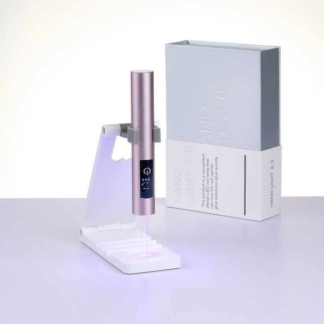 YINUO 젤네일 램프 LED 휴대용 미니 USB 충전 젤램프 포함 거치대 타이밍기능, 1개, 라이트 핑크