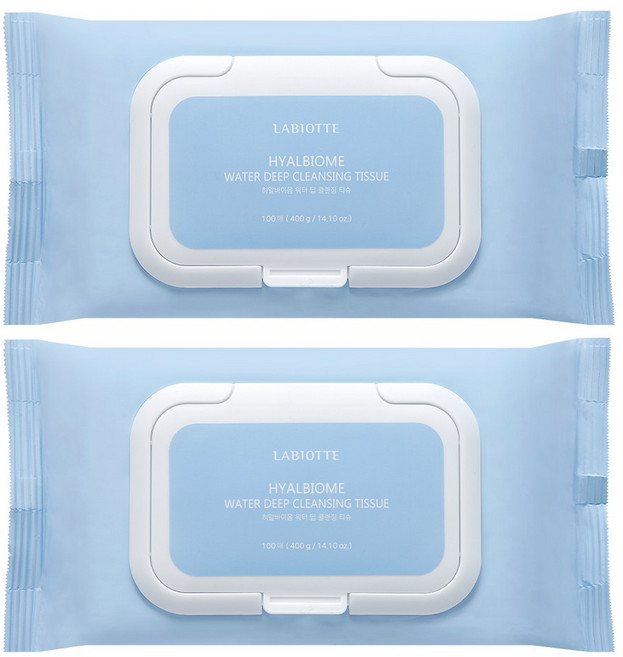 라비오뜨 히알바이옴 워터 딥 클렌징 티슈 372991, 2개, 100매입