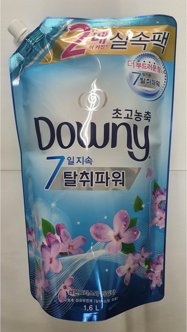 5위 - 다우니 7일 지속 탈취파워 초고농축 섬유유연제 레몬그라스와 라일락 리필, 1.6L, 3개
