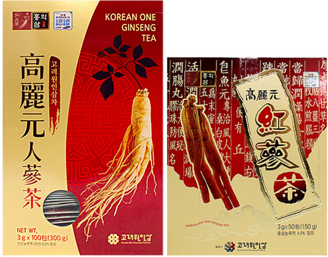 고려원인삼 인삼차 100포 +홍삼차 50포, 3g, 50개, 1개