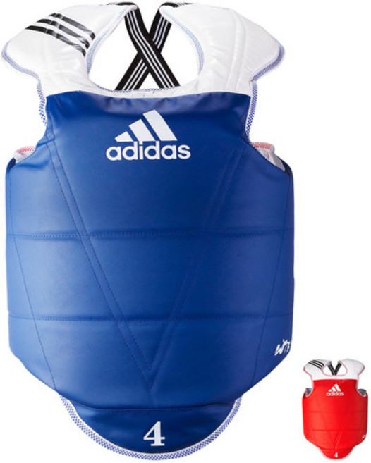 아디다스 태권도 겨루기 단면호구 ADITKP02 몸통보호대 청 홍 1SET, 청홍 1세트, 1개