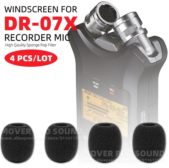TASCAM 마이크 앞유리 팝 필터 마이크 커버 방풍 스폰지 레코더 폼 DR07 DR07X DR07 DR07X DR 07 X MKII MK 2, 기본