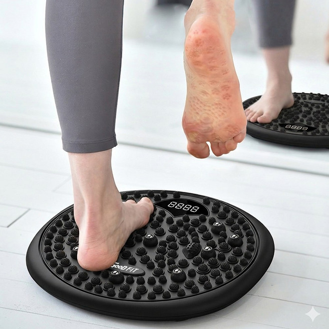 [굿프렌드]굿핏 트위스트킹 가정용 지압 홈트 유산소 스텝퍼 운동기구, 1개, 블랙