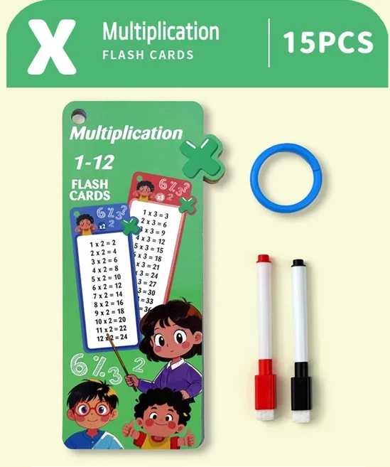 초등학생을 위한 퍼즐 초기 수학 교육 덧셈/뺄셈/곱셈/나눗셈 숫자 카드, 03 Multiplication