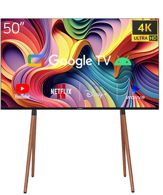 이젤큐빅스 50인치 스마트 TV 구글 안드로이드 4K UHD 인테리어 LED 티비 에너지효율 1등급, 고객직접설치