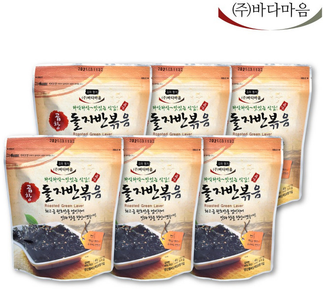 바다마음 돌자반 볶음 40g 60g 6봉, 6개, 곱창돌자반볶음 40g