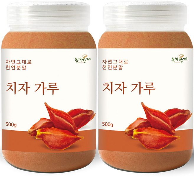 동의한재 수입 치자 가루 분말, 500g, 2개