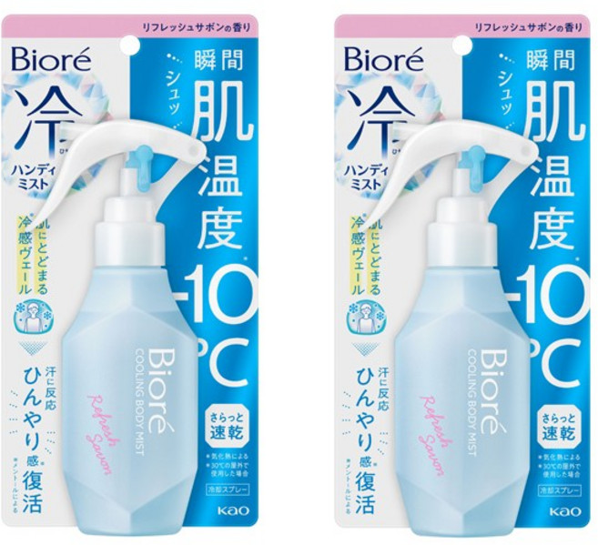 비오레 핸디 미스트 쿨링 바디미스트 120ml 냉각 스프레이 사봉향, 2개