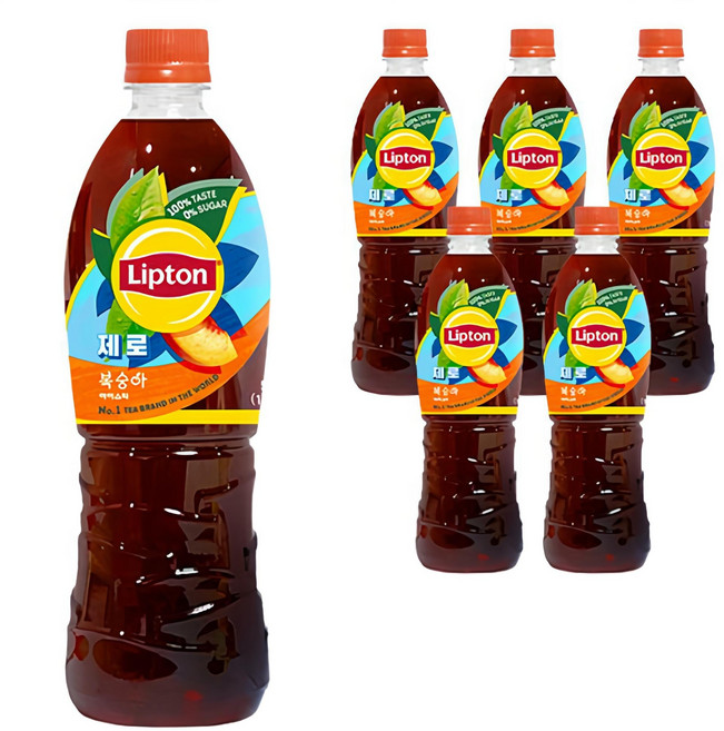 립톤 제로 복숭아 아이스티, 500ml, 6개