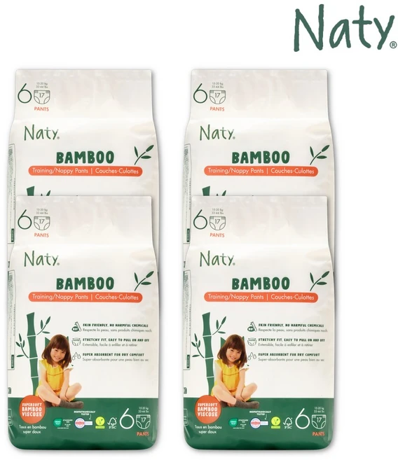 [Naty] 네띠 밤부 기저귀 팬티형 6단계 68매 - 쿠팡