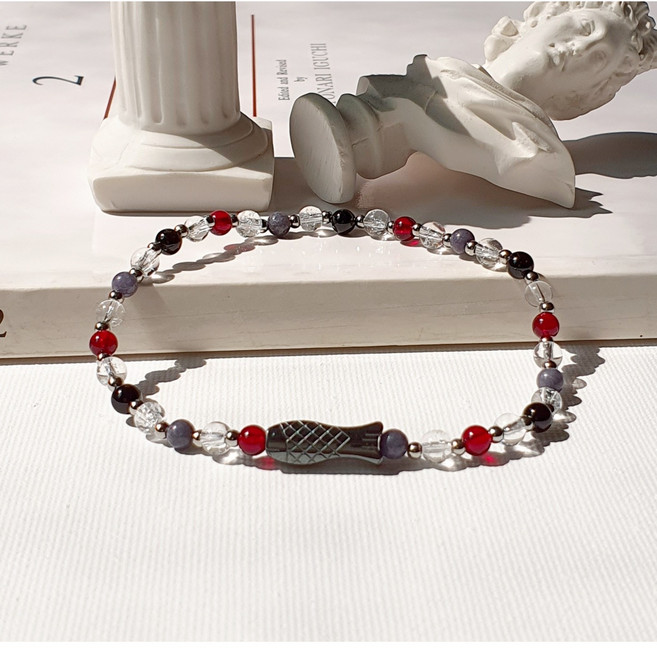 헤마타이트 물고기 힐링 원석팔찌