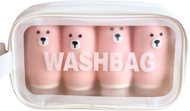 몽드네 새지않는 실리콘 여행용 공병 4p, 4개, 핑크