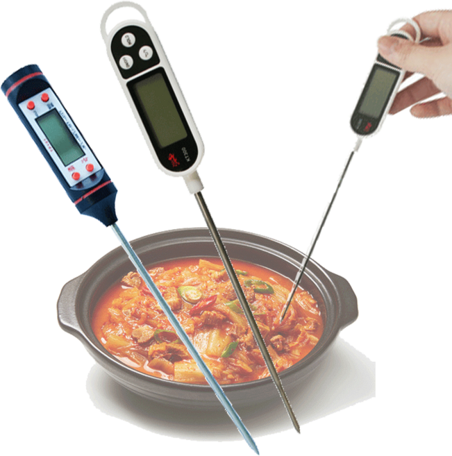 대원교역 디지털온도측정기 탐침형 주방온도계 요리온도 탕온계, 1개