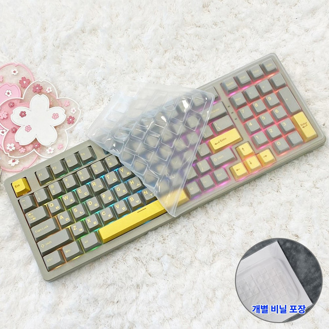 지클릭커 WK98 키스킨 기계식 키보드덮개 실리콘 커버, 1개, 투명