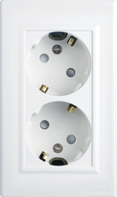 일신전기 매입 2구 콘센트 와이드 국내생산 KS, 10개