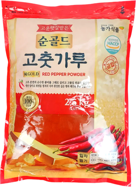 중국산 고운 고추가루 장용 보통맛, 1개, 2.5kg