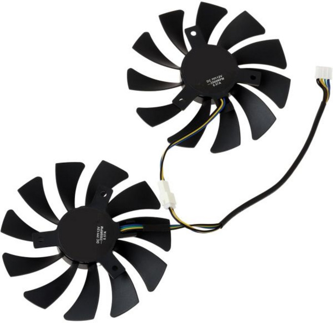 도구의 제왕 1쌍 4핀 냉각 팬 85mm 컴퓨터 대회 팬 PowerColor RX 5600 5700 6500 6600 XT 6700 파이터와 호환됨, 도구의 군주 1쌍 4핀 냉각팬 85mm 컴퓨터 경쟁용