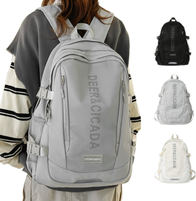 라이프윙 데일리 캐주얼 백팩 남녀공용 가벼운 여행용 가방 커플용 학생용
