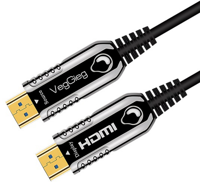 VegGieg V-H7 v2.0 HDMI 4K 장거리 모니터 연장 케이블 광케이블 30M, 1개