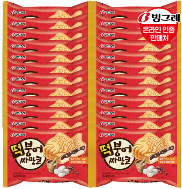 빙그레 아이스크림 떡붕어싸만코, 150ml, 24개
