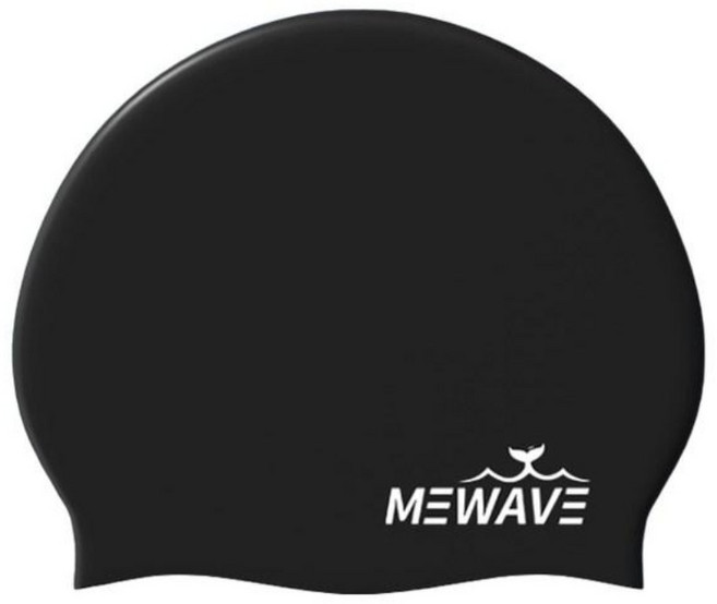 뮤웨이브 프리미엄 실리콘 수영모자, 1개, 검정색