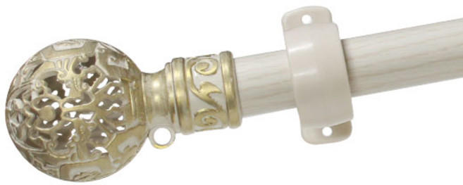 한국레일갤럭시 25mm 지구 커튼봉 커텐봉, 아이보리골드