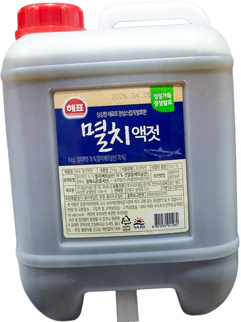 사조해표 멸치 액젓 9kg 조미료, 1개