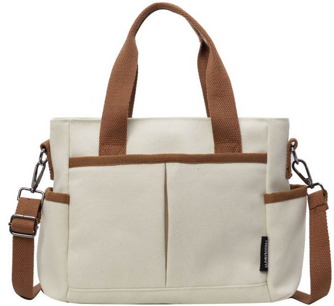 데일리 가벼운 노트북 컴퓨터가방 멀티 포켓 캔버스백 크로스백 남녀공용 서류가방 CJJ