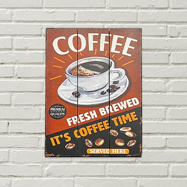 더웨스트 원목 빈티지 카페 인테리어 액자 우드 페인팅 커피 그림, 13. 커피