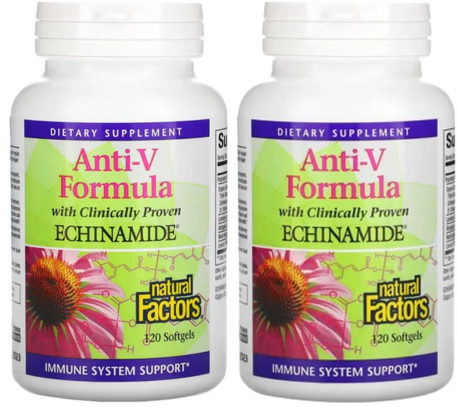 에키네시아 추출물 영양제 효능 면역력 높이는 방법 면역 증강제 감기 증상 감기 몸살 감기 빨리 낫는법 내츄럴 팩터스 안티V 120정 2통 4개월 - 쿠팡