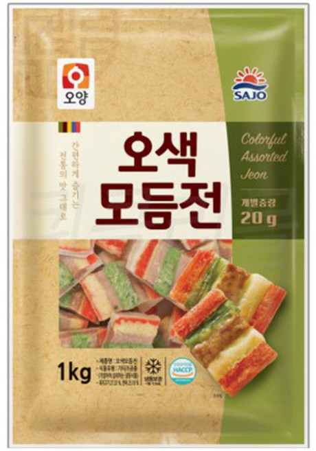 사조오양 오색 모듬전 1kg (20gx50개입) / 산적꼬치 꼬치전 오색전 명절음식, 20g, 50개