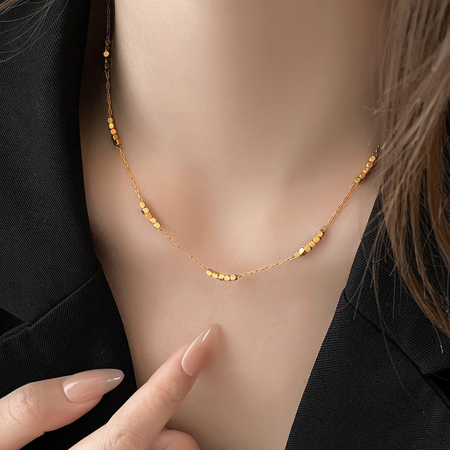 Ramlove 18K 빛의 조각 기하학적 우아함 도금 목걸이 KJT-SS118